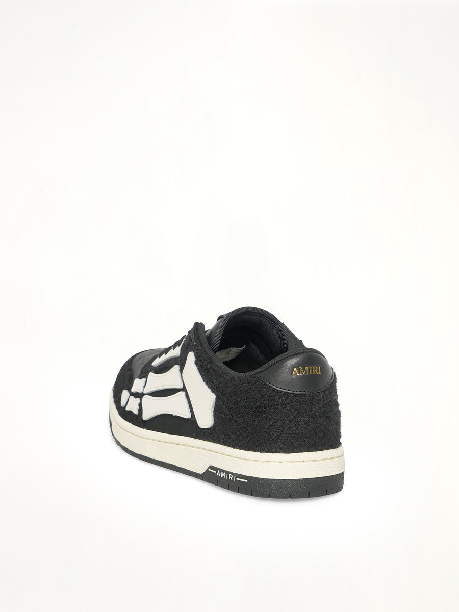 Boucle Skeleton Low Top Sneaker in Black Back View | AMIRI