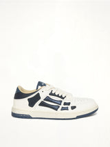 Denim Skeleton Low Top Sneakers in Wet Shimmer Side View | AMIRI