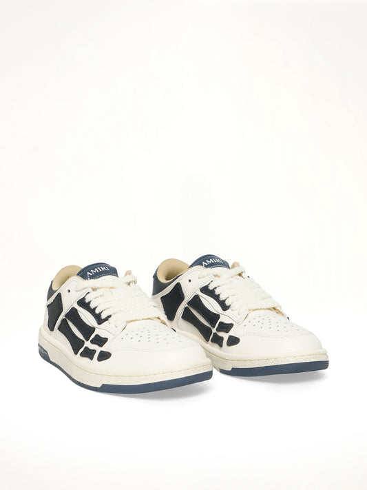 Denim Skeleton Low Top Sneakers in Wet Shimmer