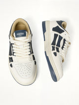 Denim Skeleton Low Top Sneakers in Wet Shimmer Top View | AMIRI
