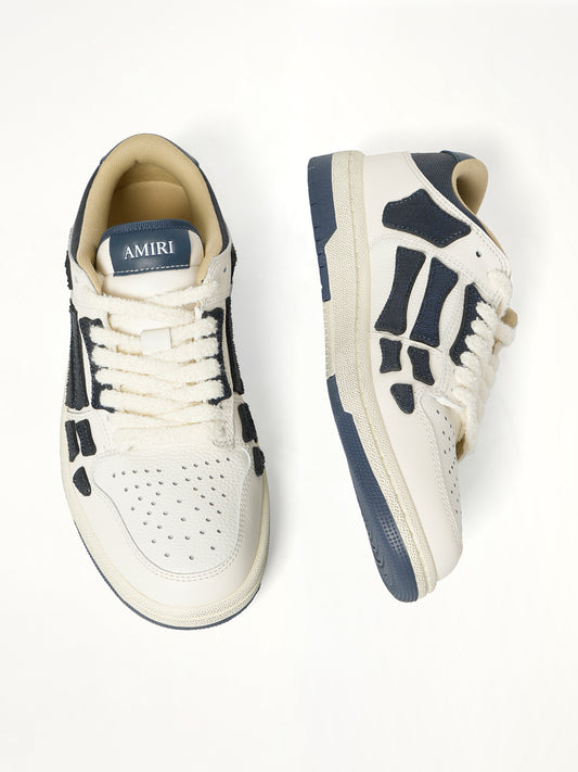 Denim Skeleton Low Top Sneakers in Wet Shimmer