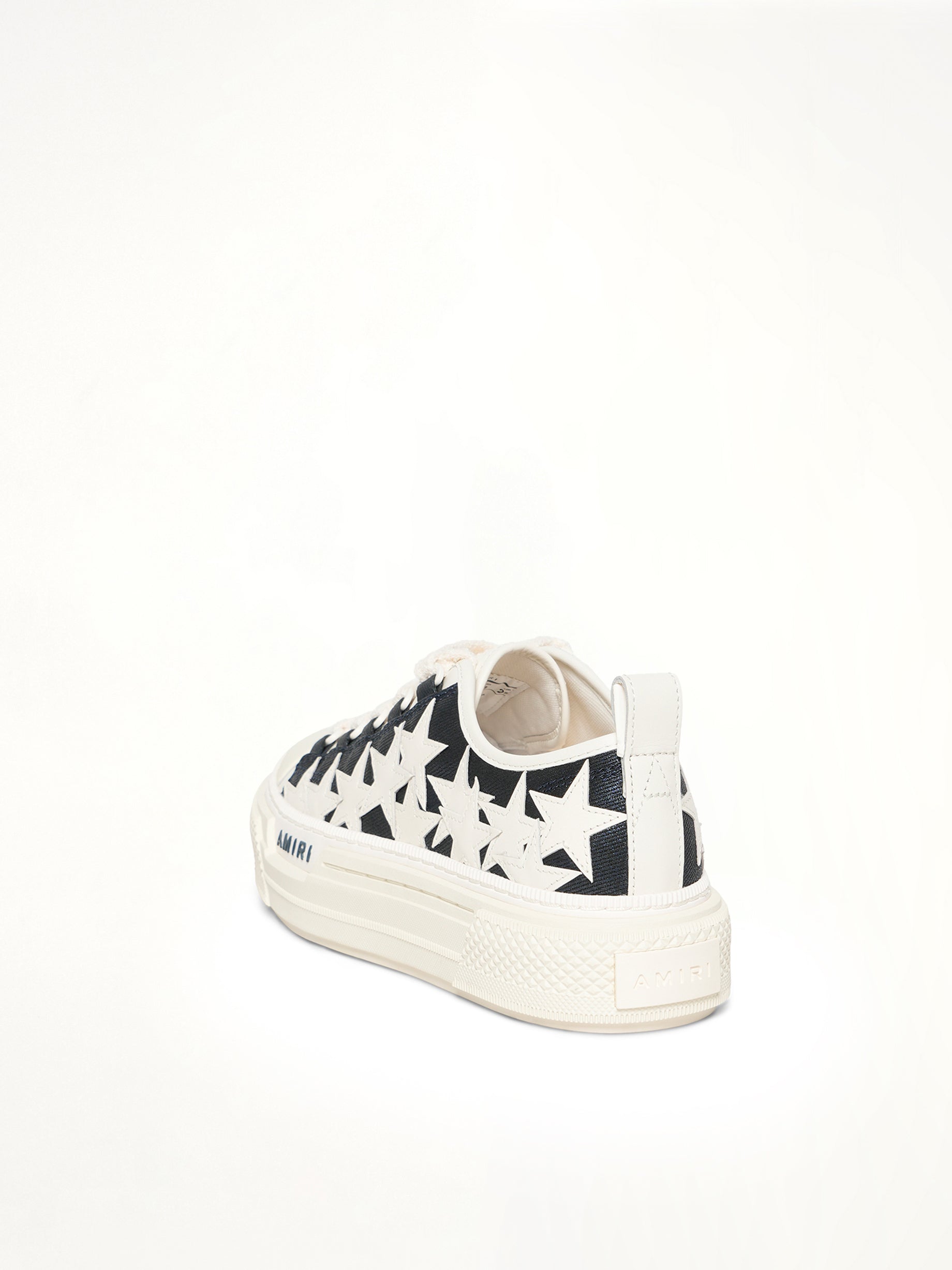 Denim Stars Court Low Sneaker in Wet Shimmer Back View | AMIRI