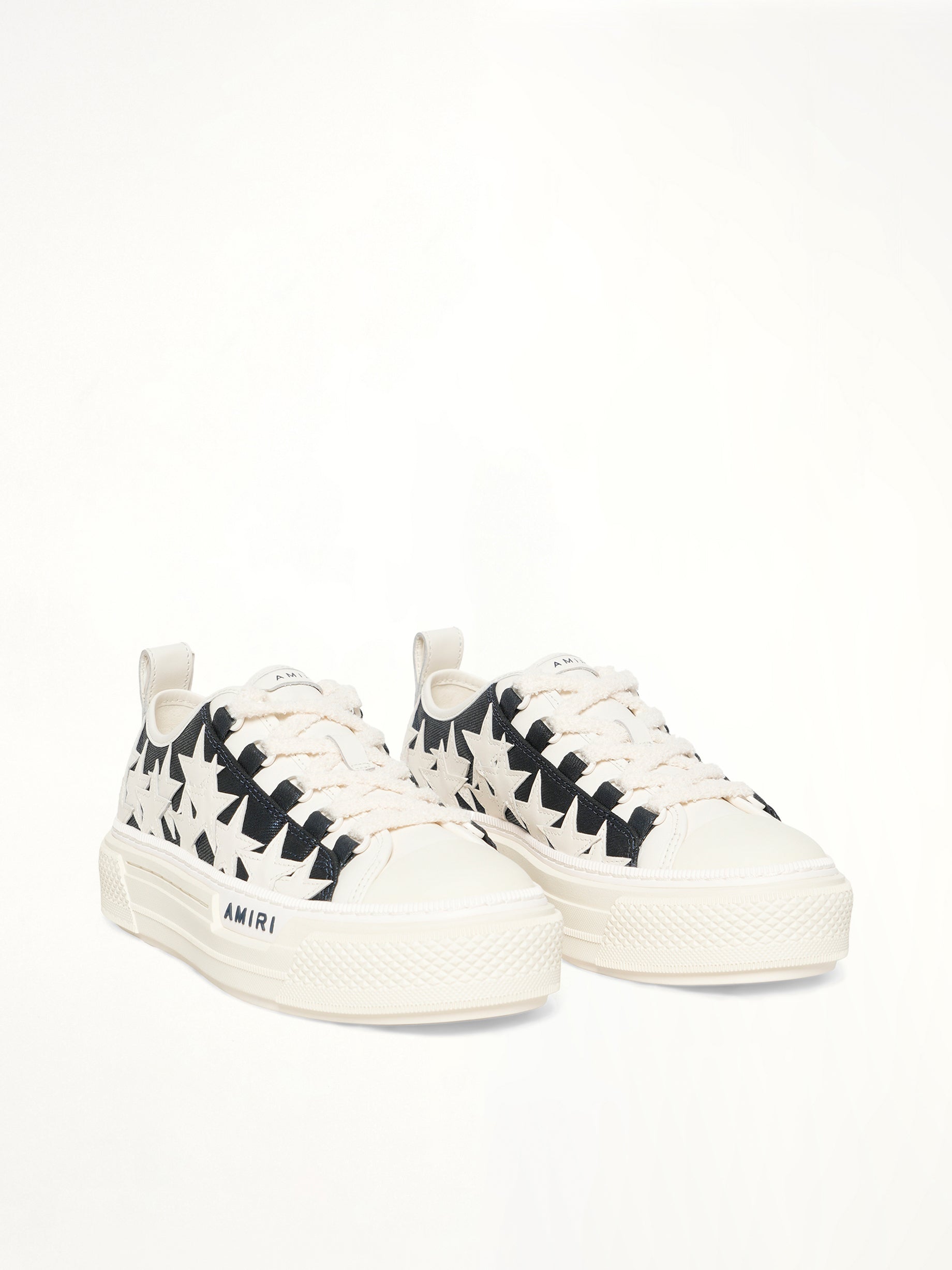 Denim Stars Court Low Sneaker in Wet Shimmer Front View | AMIRI