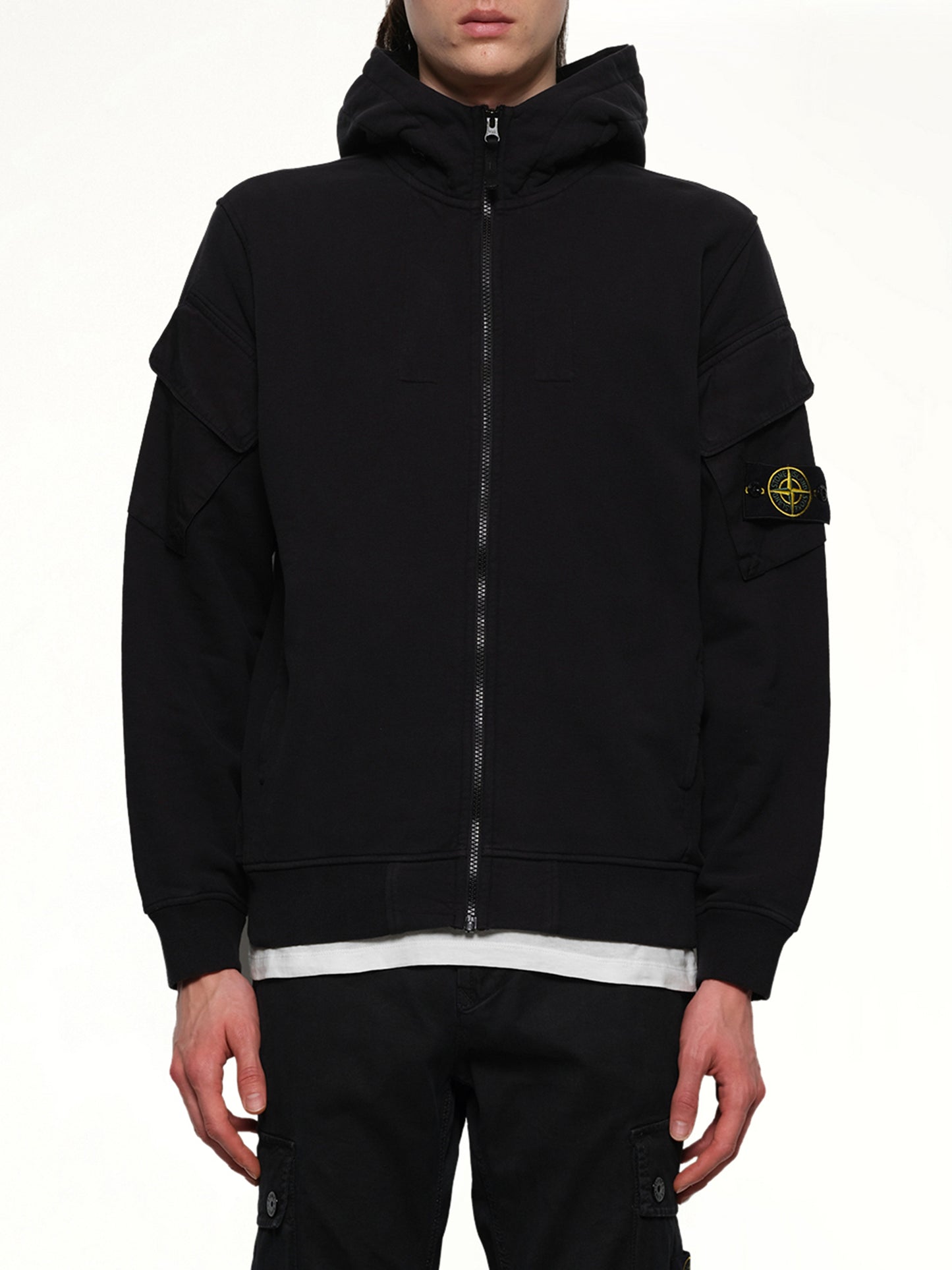 610000 Cotton Fleece Hoodie in Black