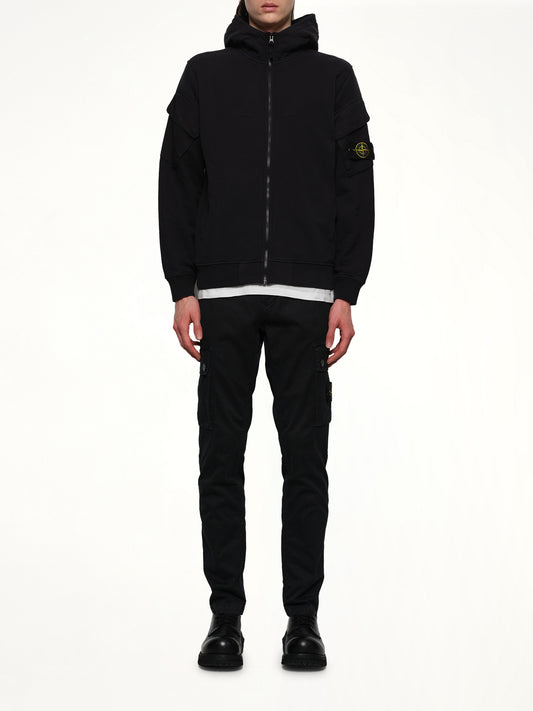 610000 Cotton Fleece Hoodie in Black