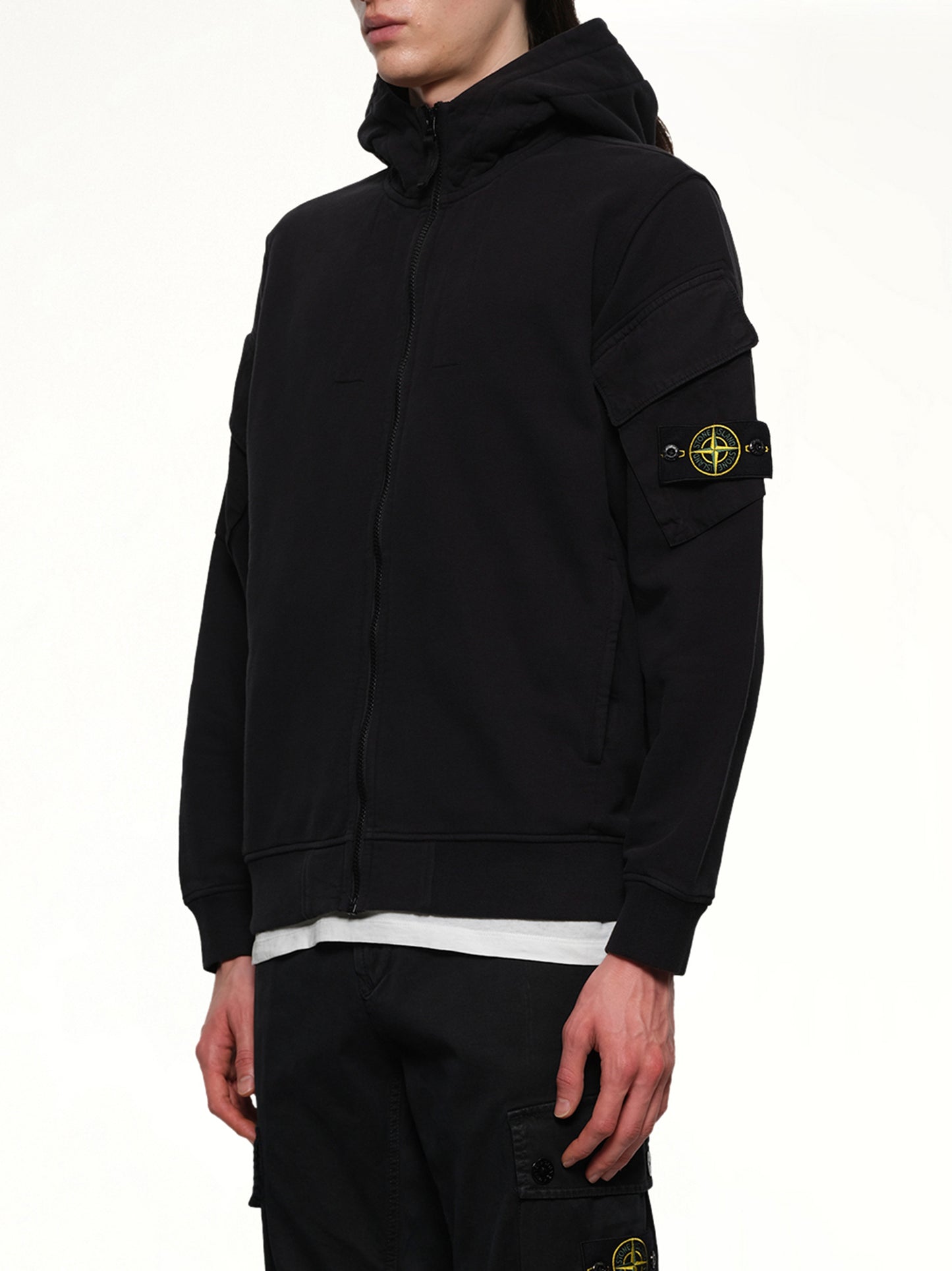 610000 Cotton Fleece Hoodie in Black