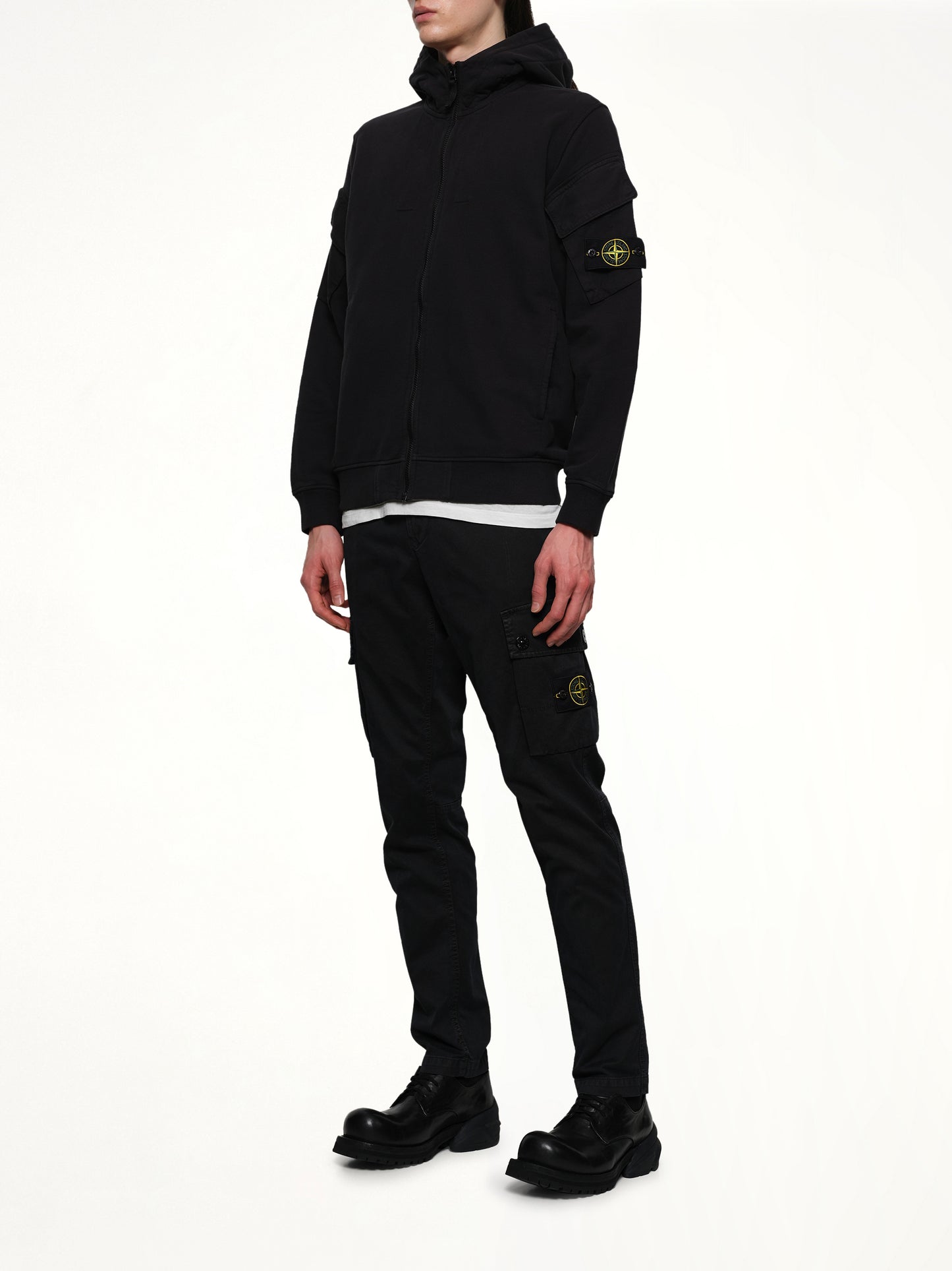 610000 Cotton Fleece Hoodie in Black