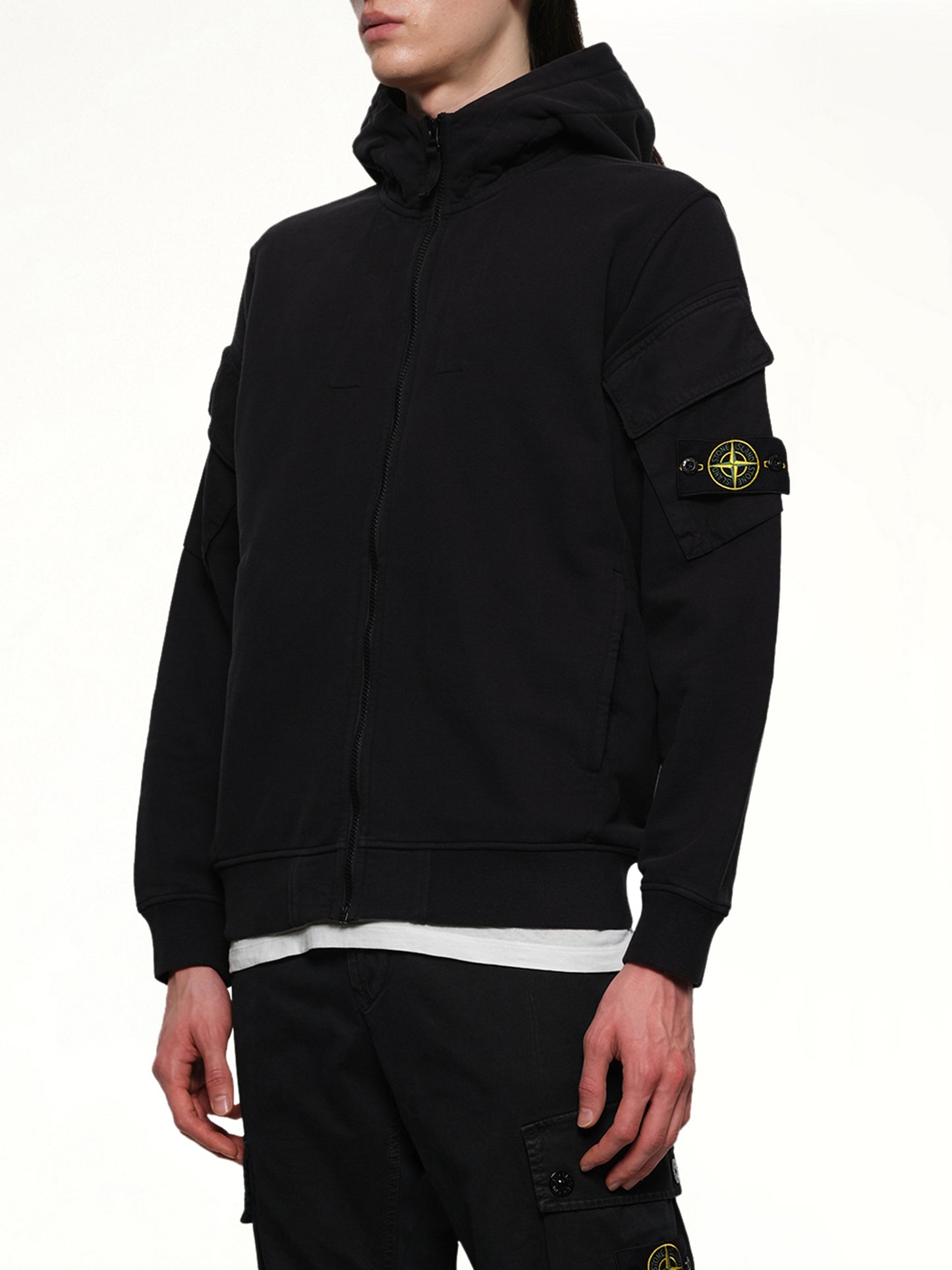 610000 Cotton Fleece Hoodie in Black