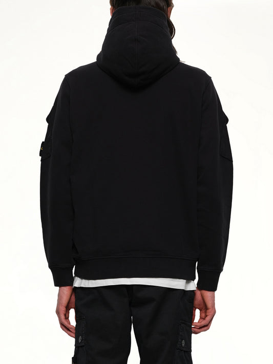 610000 Cotton Fleece Hoodie in Black