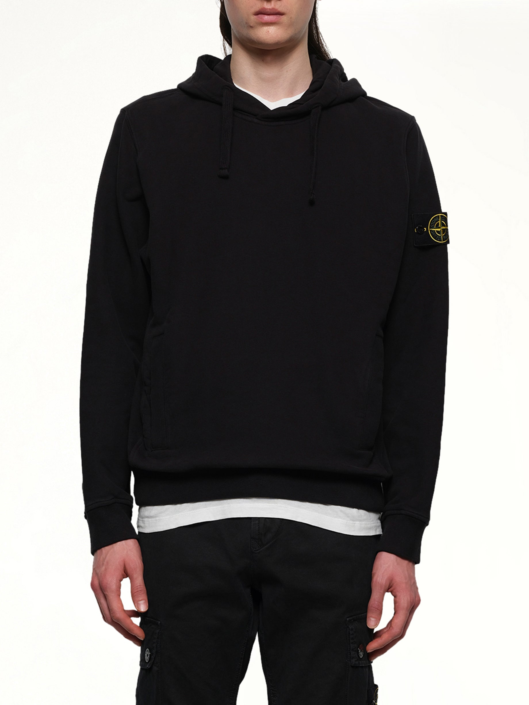 610002 Cotton Fleece Hoodie in Black