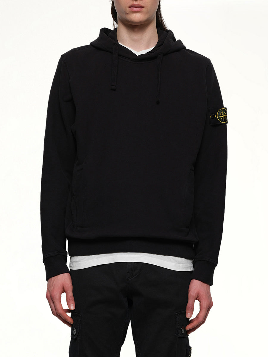 6100029 Cotton Fleece Hoodie in Black