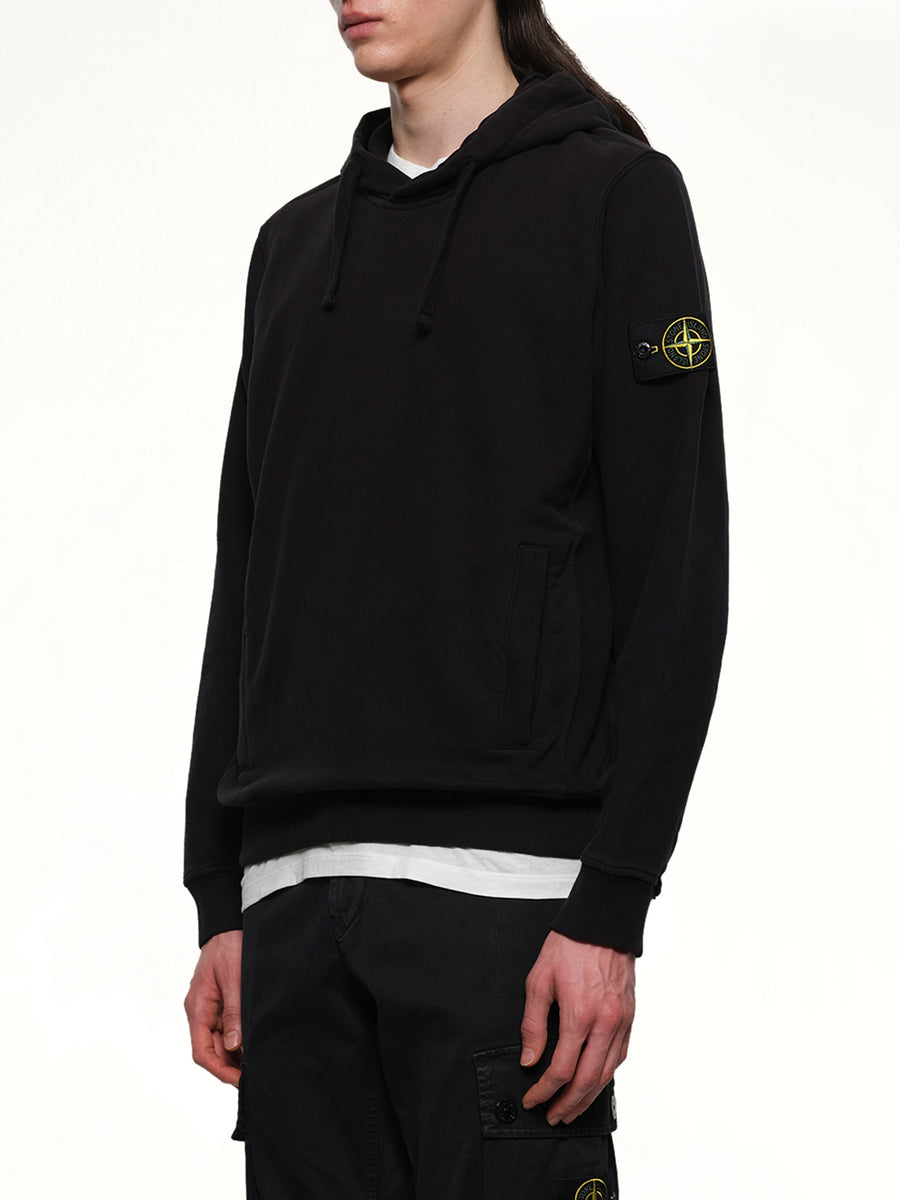 6100029 Cotton Fleece Hoodie in Black