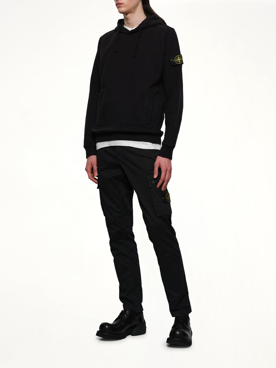 6100029 Cotton Fleece Hoodie in Black