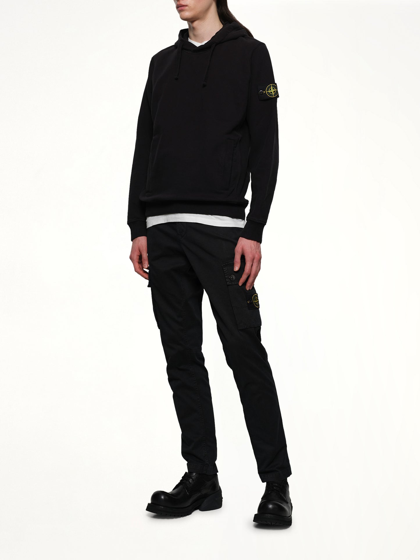 610002 Cotton Fleece Hoodie in Black