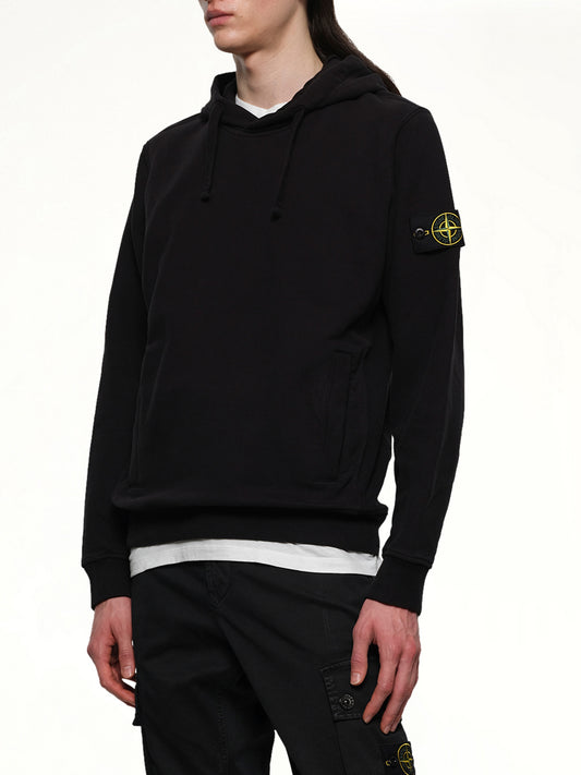 610002 Cotton Fleece Hoodie in Black