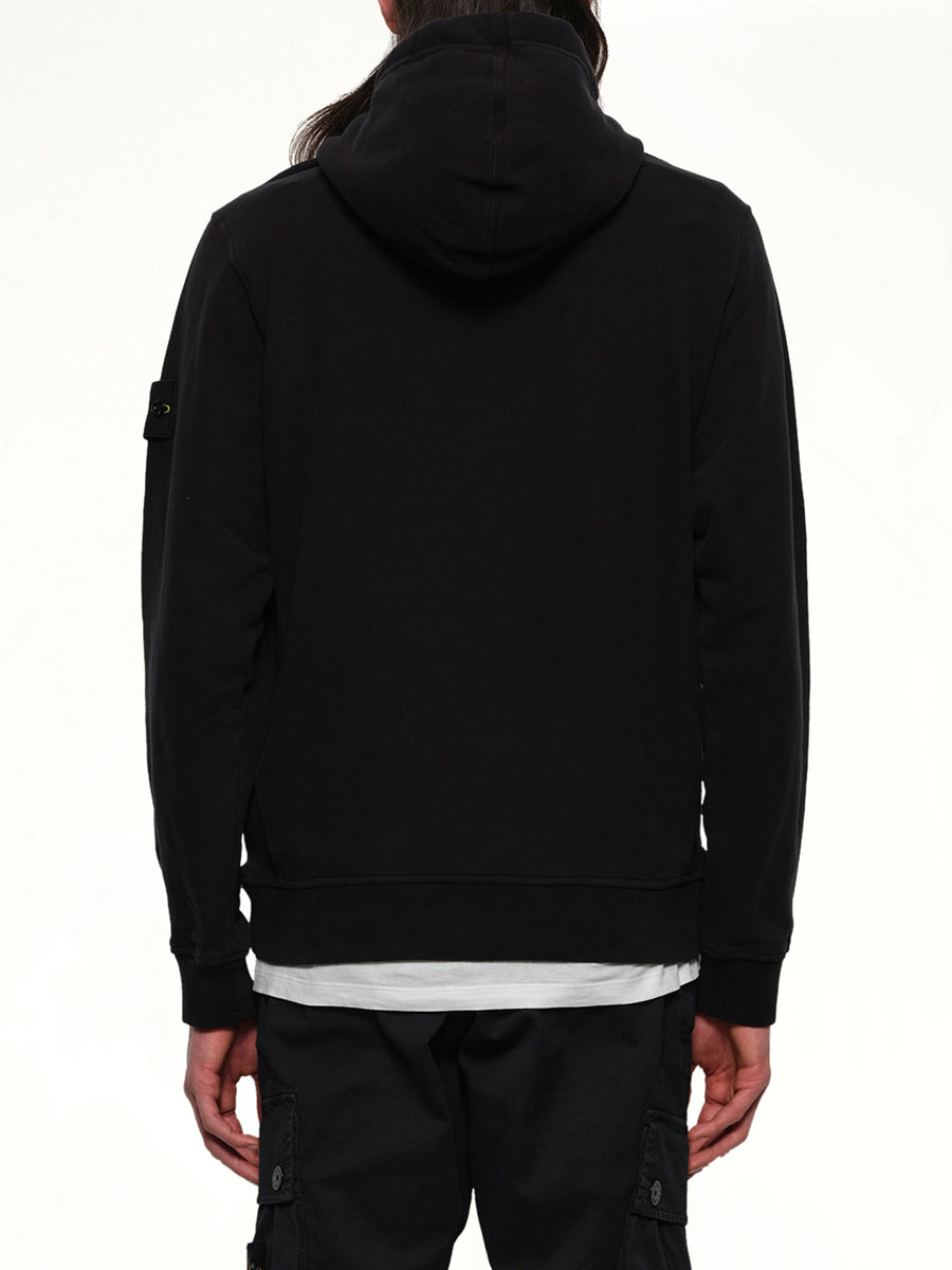 6100029 Cotton Fleece Hoodie in Black