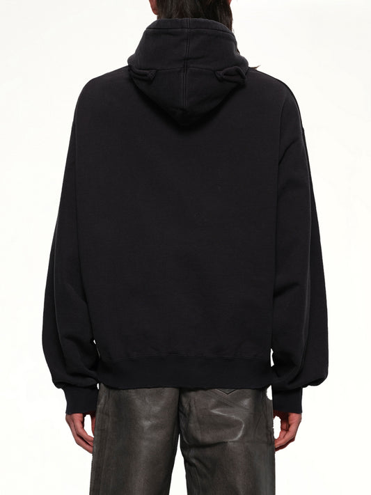 Villain Cover Print Hoodie in Black