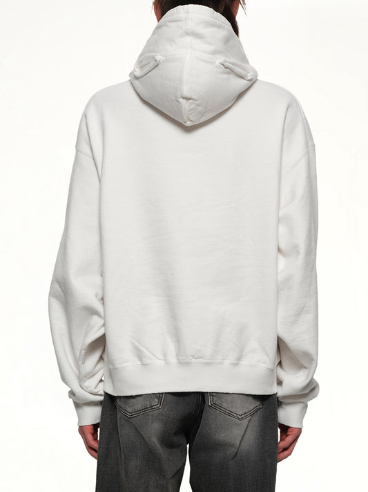 Villain Cover Print Hoodie in White