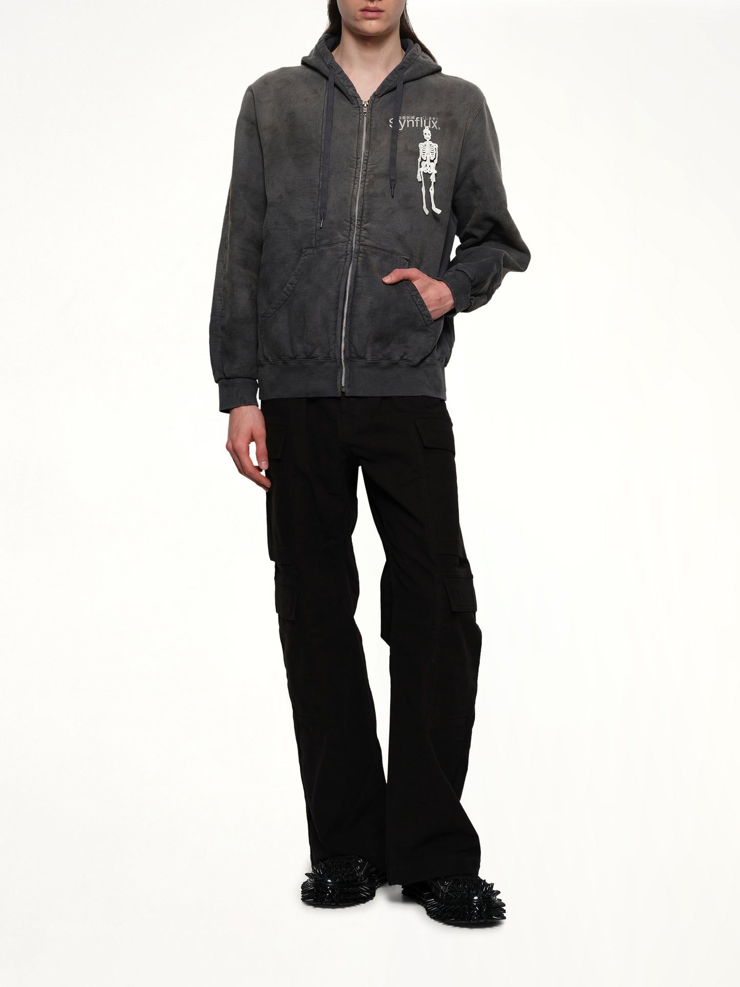 Waste-Reducing Algorithm Hoodie in Black