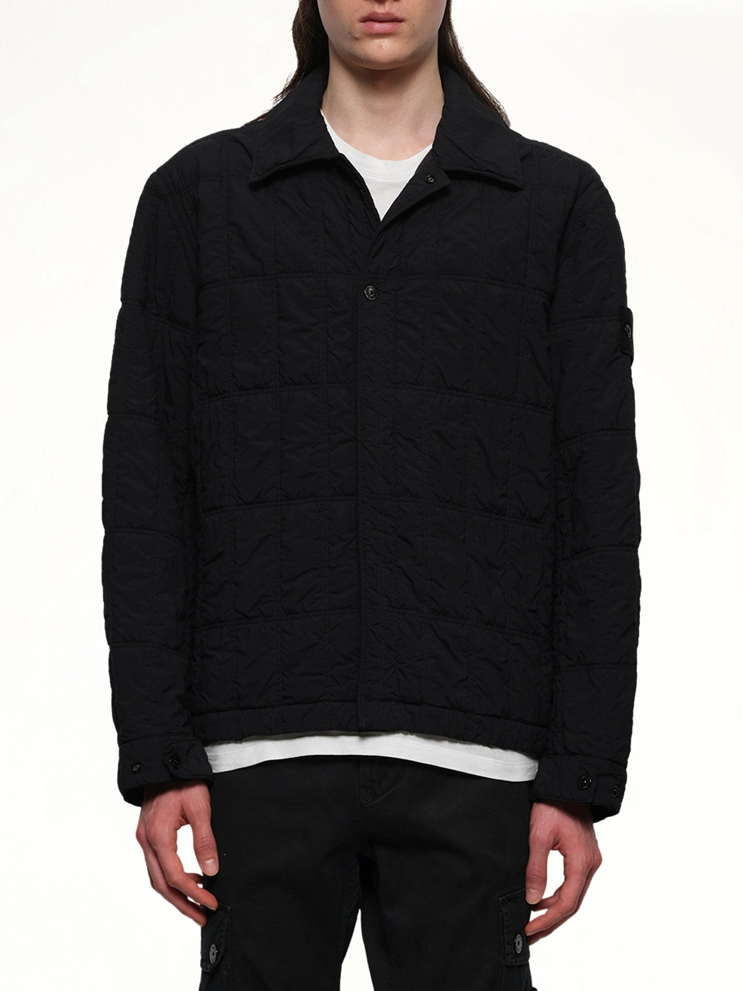 410009 Nylon Smerigliato Jacket in Black
