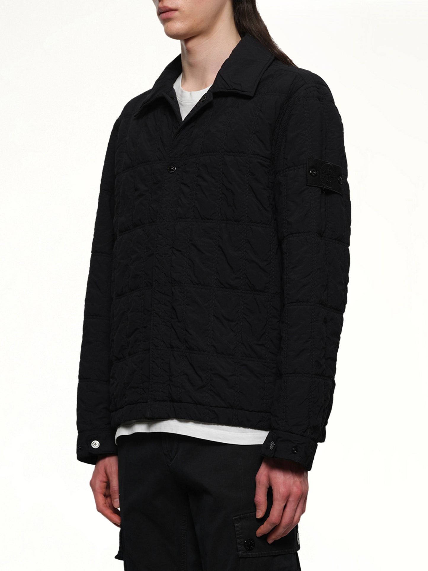 410009 Nylon Smerigliato Jacket in Black