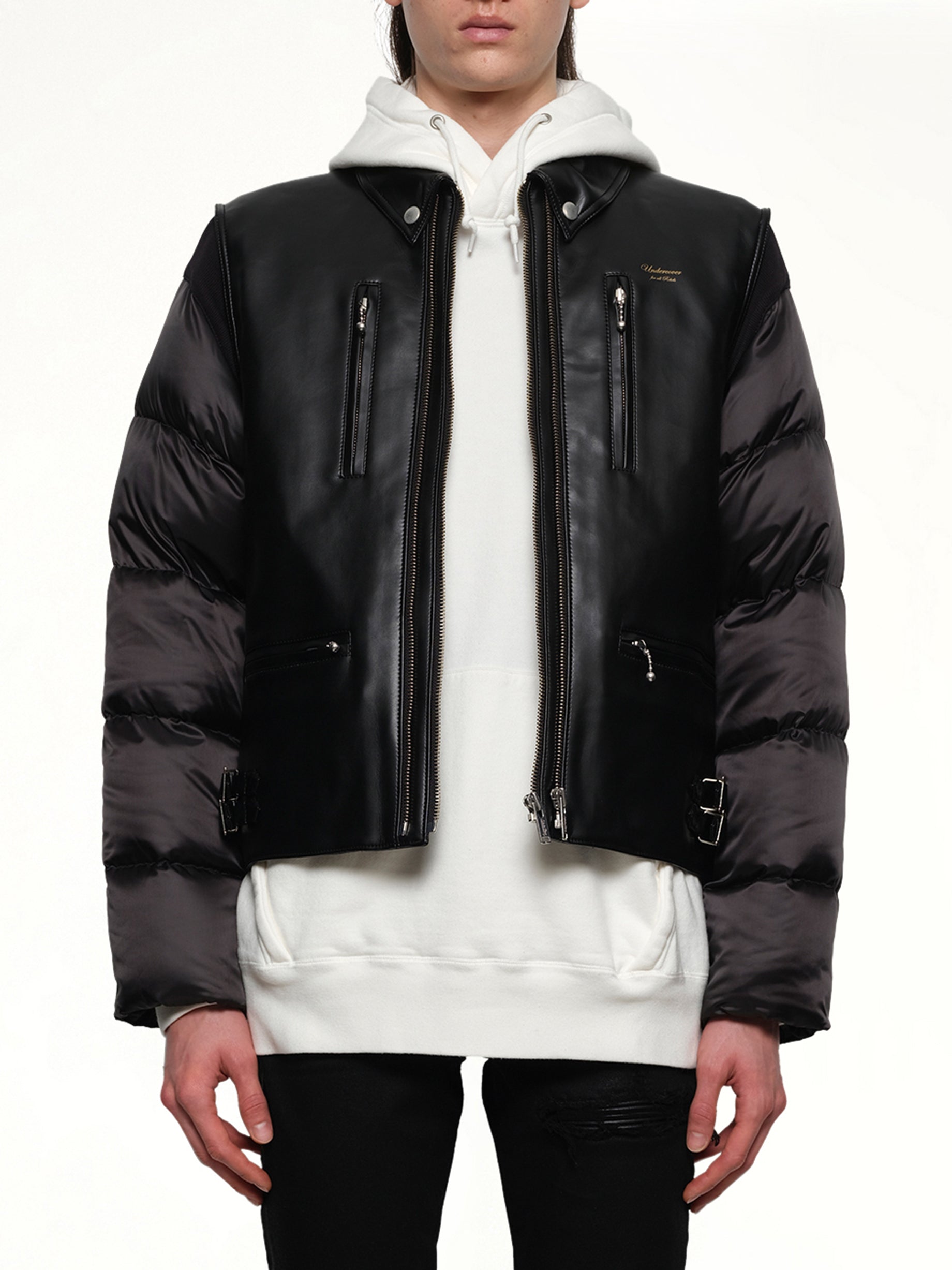 Vegan Leather Blouson in Black
