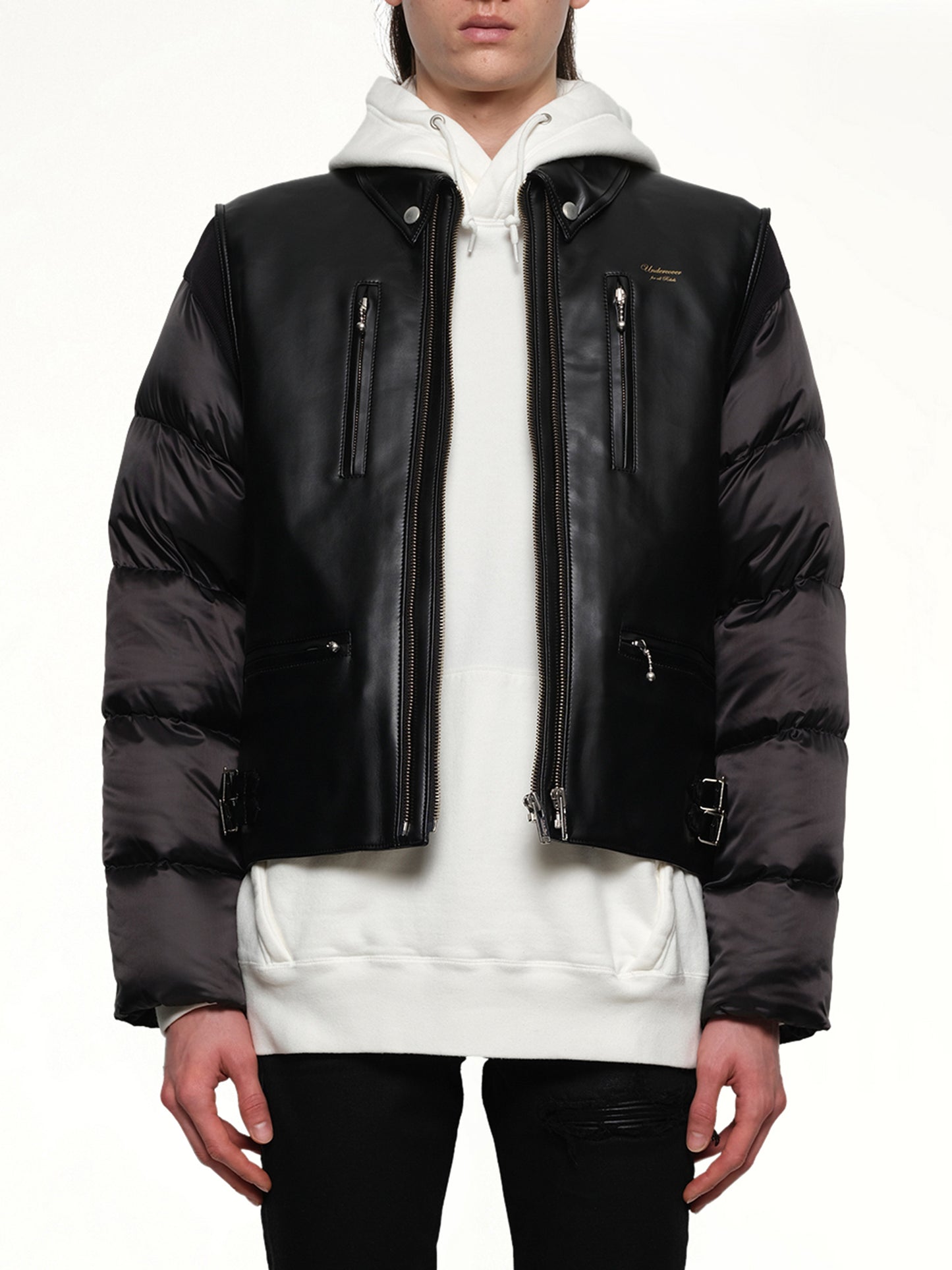 Vegan Leather Blouson in Black