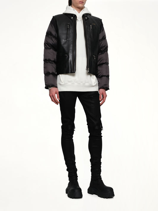 Vegan Leather Blouson in Black