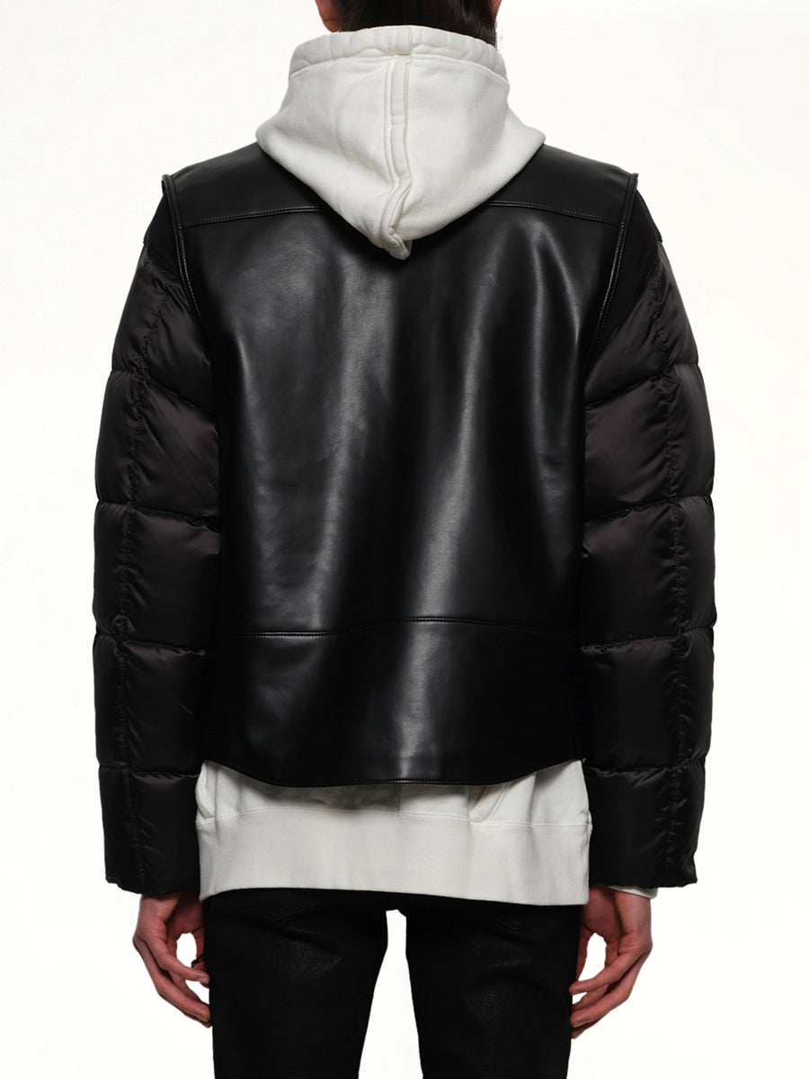 Vegan Leather Blouson in Black