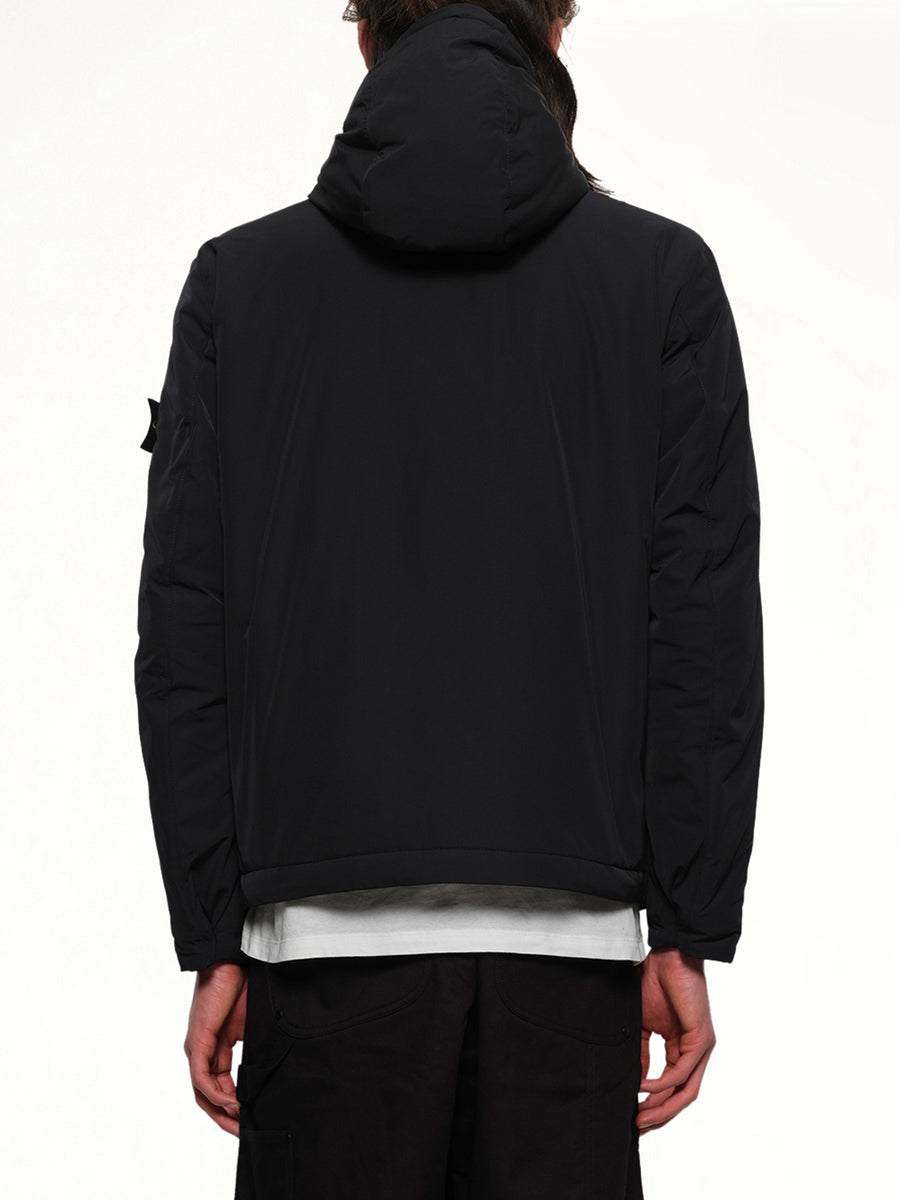 410004 Micro Twill Hooded Jacket in Black