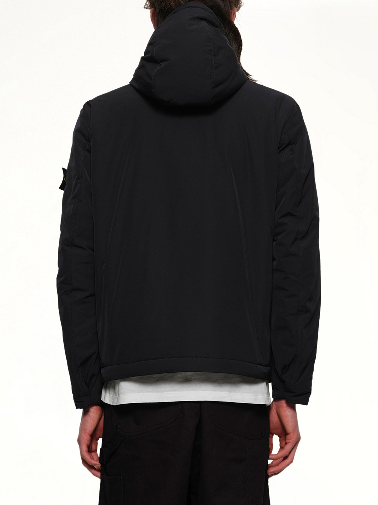 410004 Micro Twill Hooded Jacket in Black