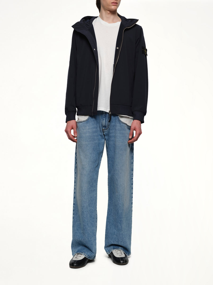 Q100004 Soft Shell Hooded Jacket in Navy
