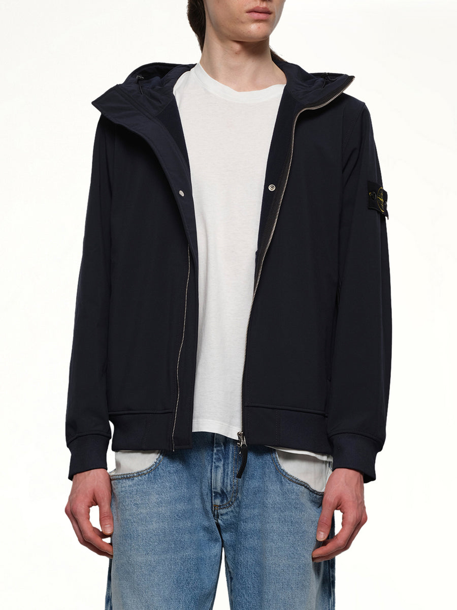 Q100004 Soft Shell Hooded Jacket in Navy