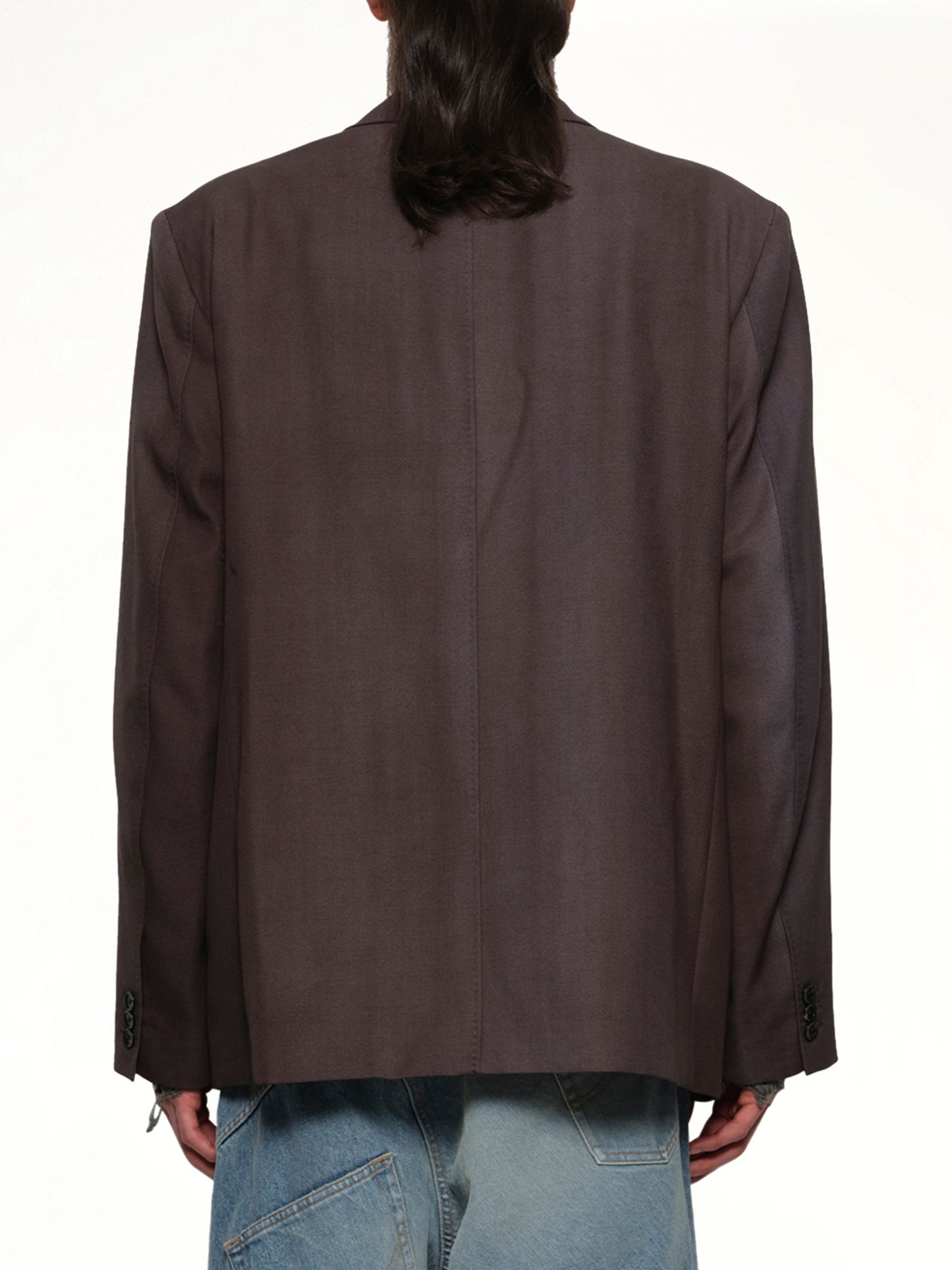 Embroidered Chain Tailored Jacket in Charcoal