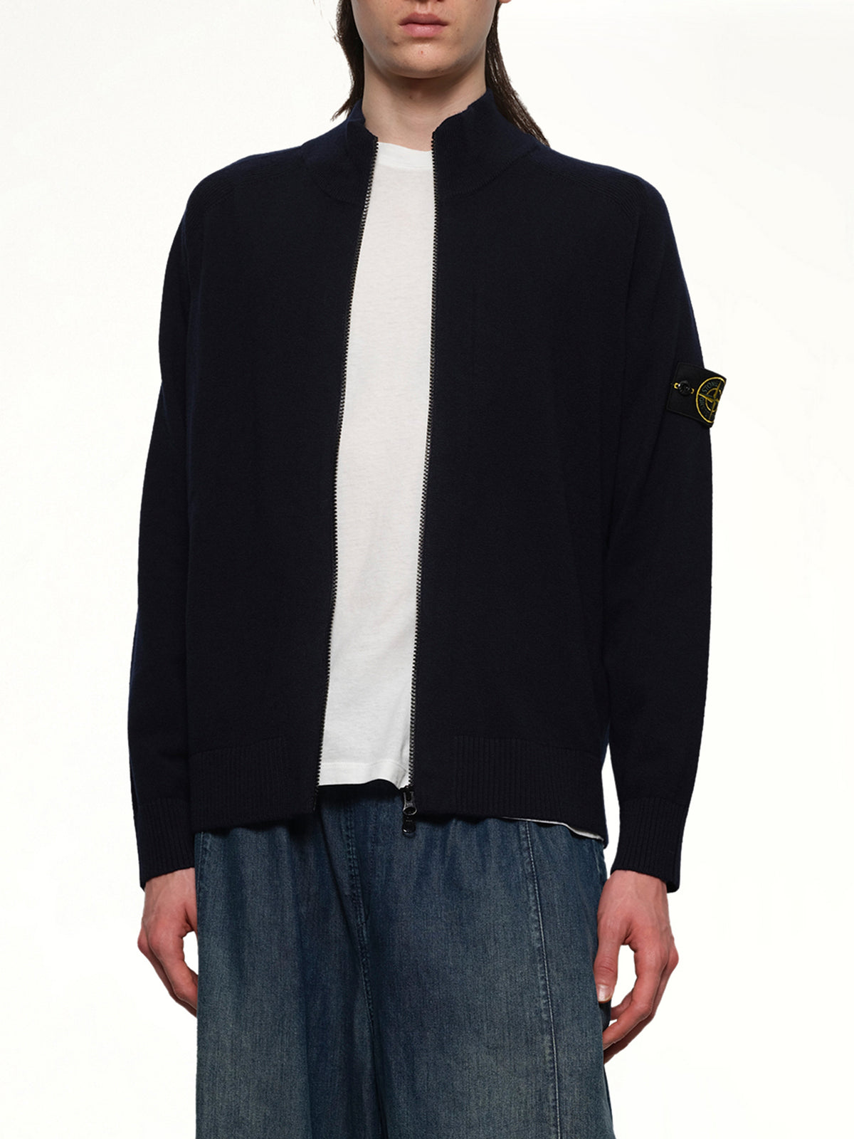네이비 블루 510004 집 니트 가디건