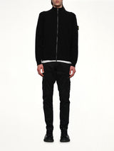 510006 Strech Wool Cardigan in Black