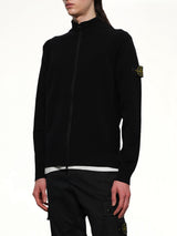510006 Strech Wool Cardigan in Black
