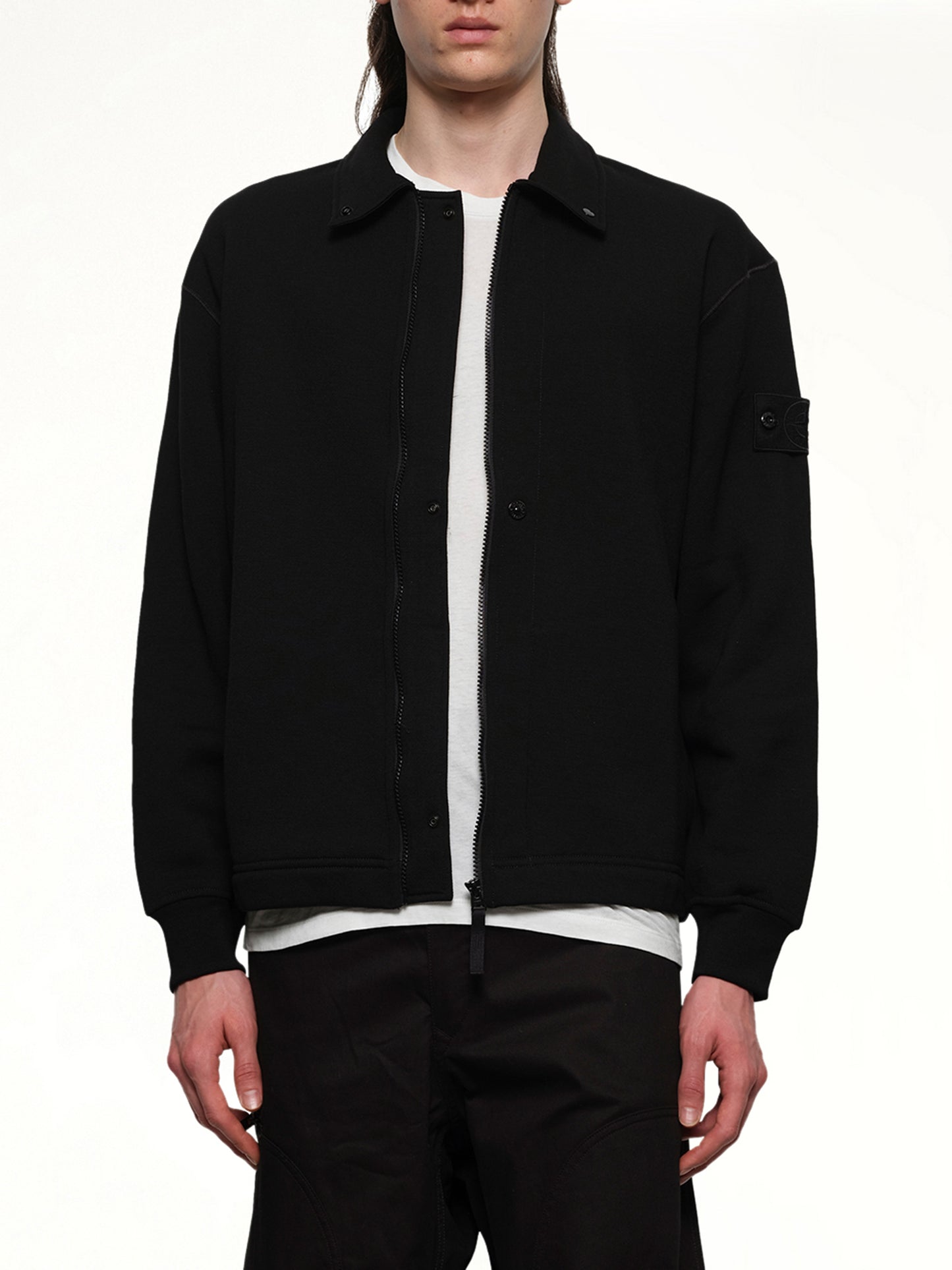 610005 Ghost Zip Up Cardigan in Black