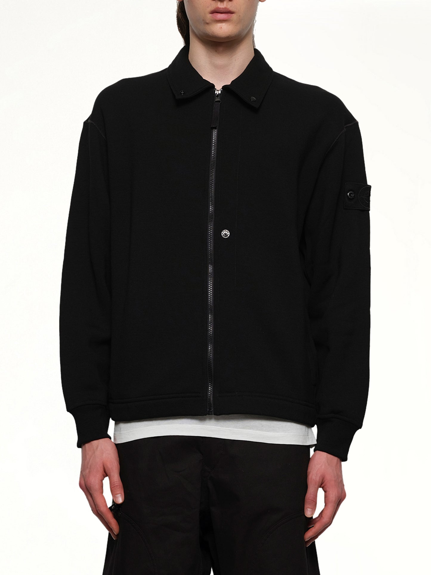 610005 Ghost Zip Up Cardigan in Black
