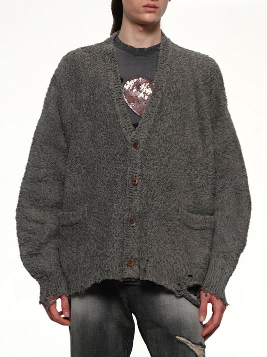 Backbone Knit Cardigan in Grey