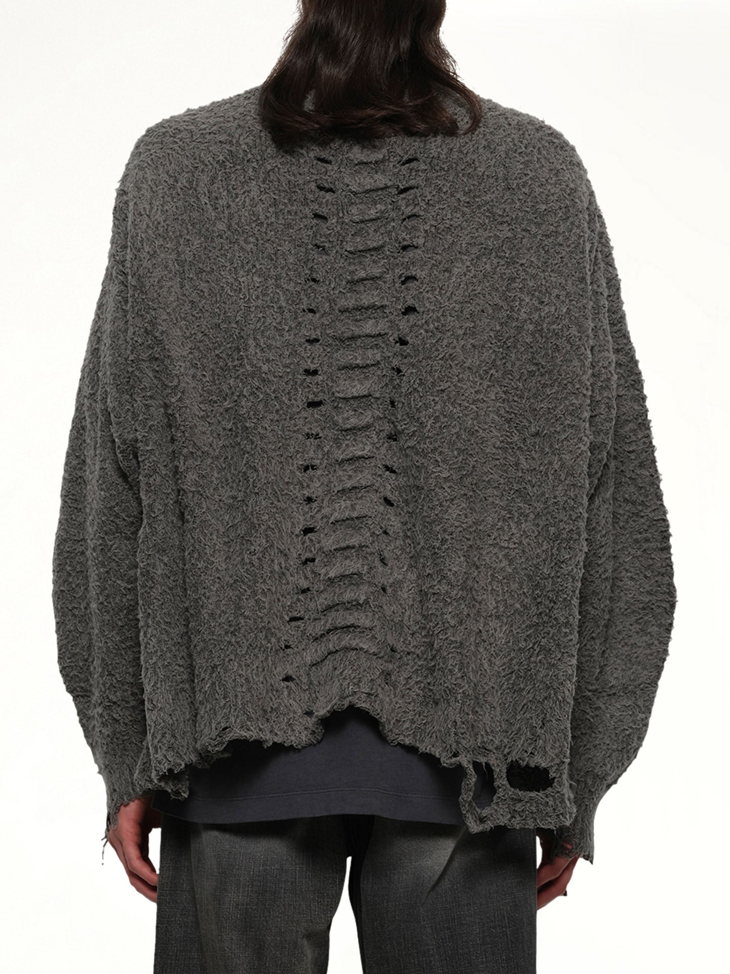 Backbone Knit Cardigan in Grey