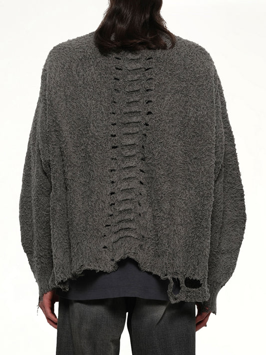 Backbone Knit Cardigan in Grey