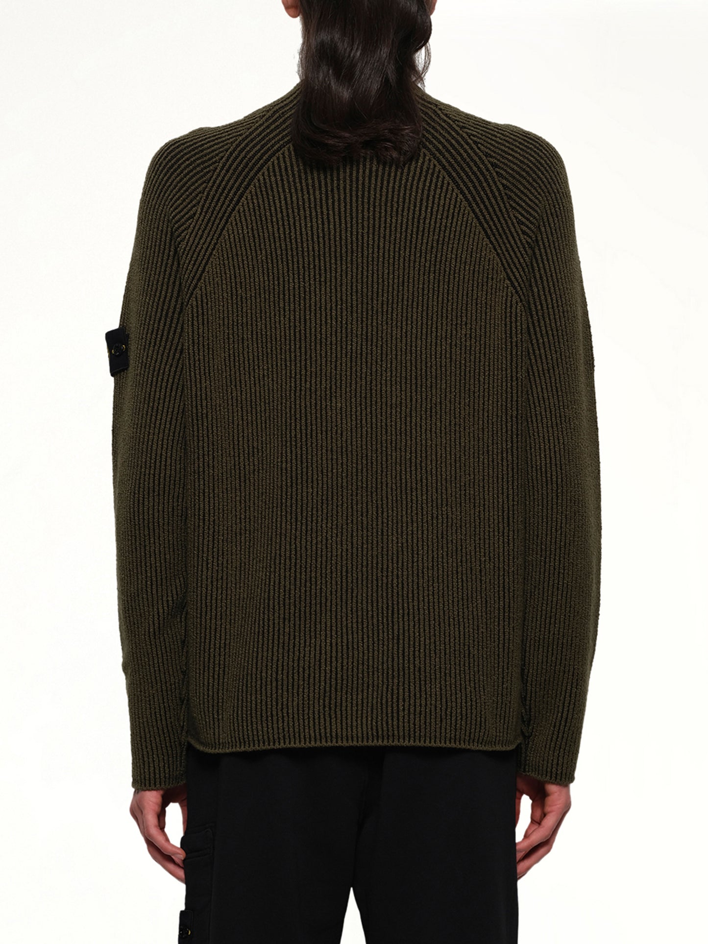 510002 Wool Crew Neck Sweater in Military Green