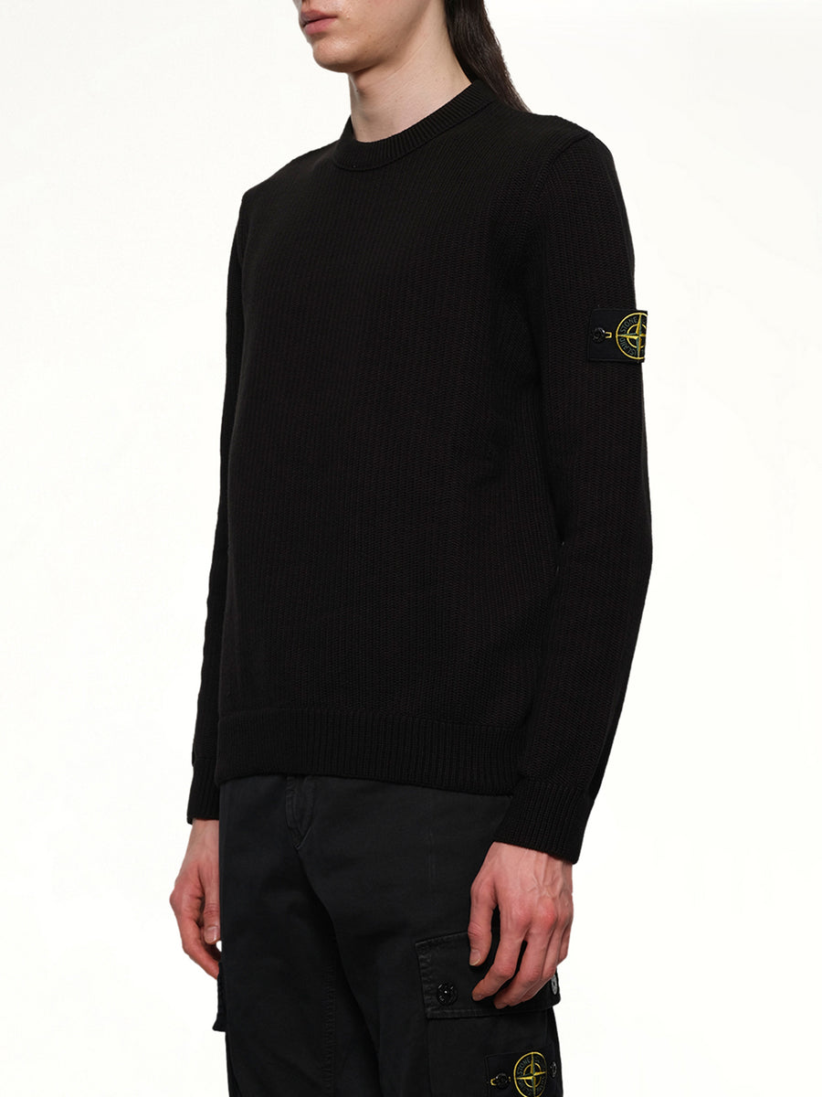510004 Wool Crew Neck Sweater in Black