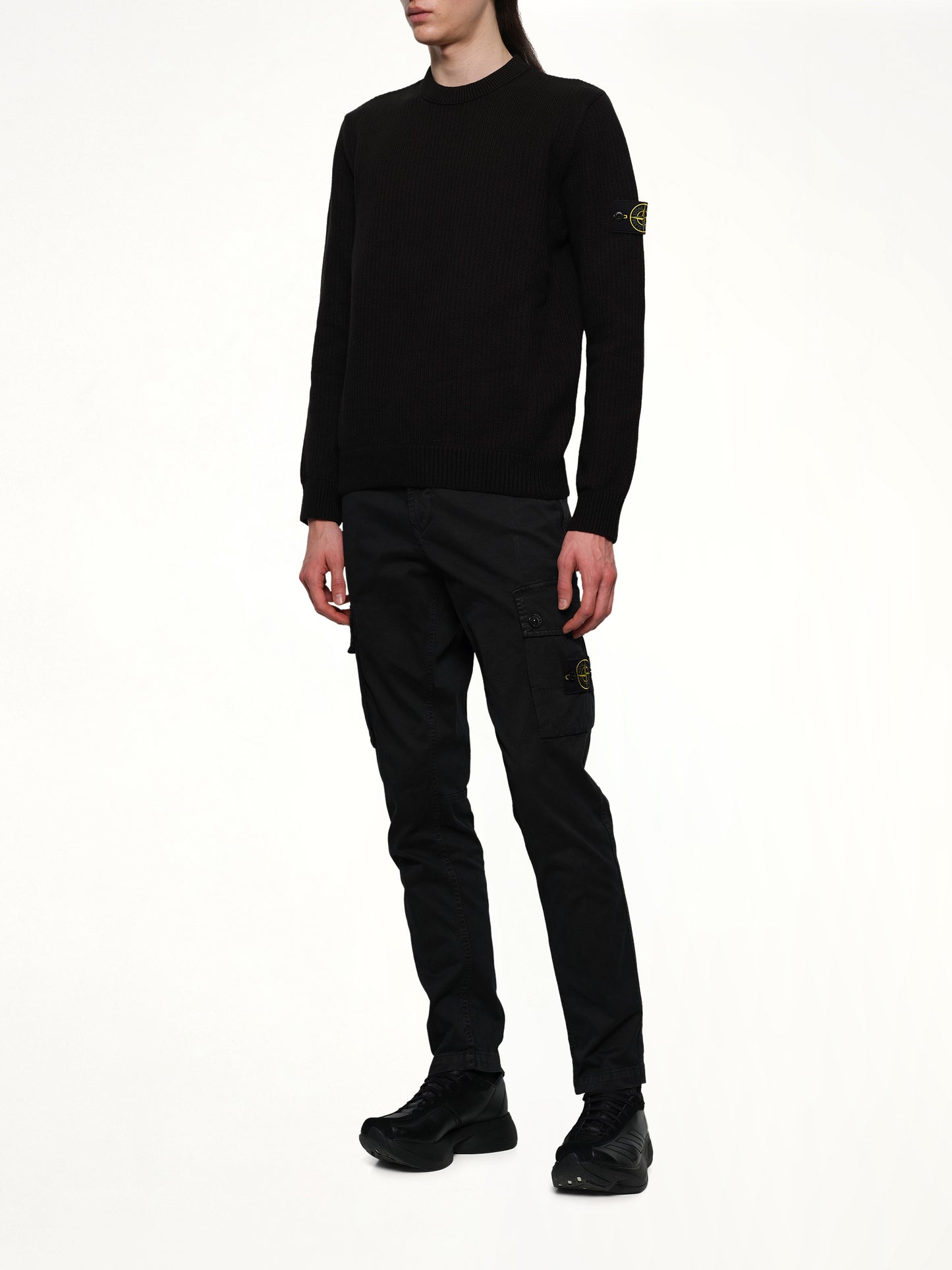 510004 Wool Crew Neck Sweater in Black
