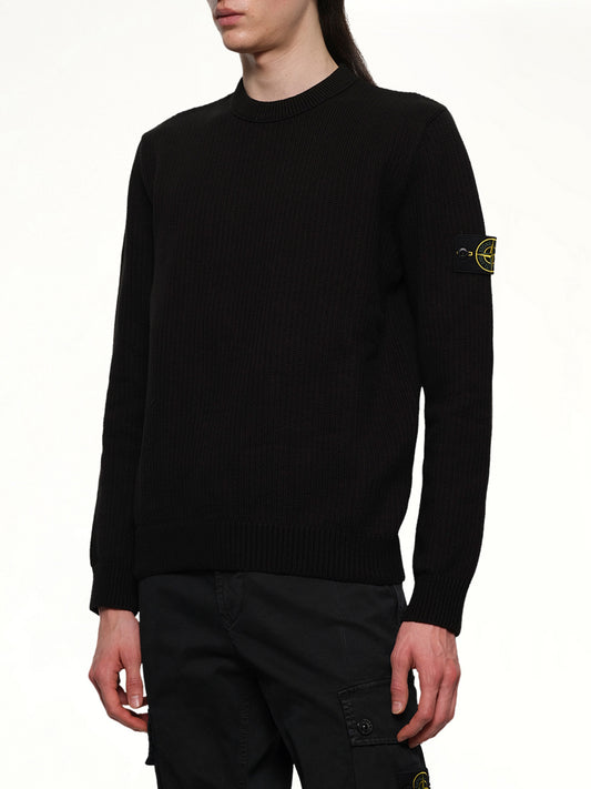 510004 Wool Crew Neck Sweater in Black
