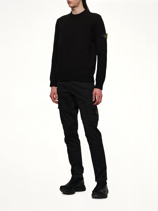 510004 Wool Crew Neck Sweater in Black