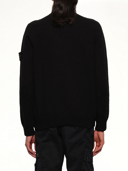510004 Wool Crew Neck Sweater in Black