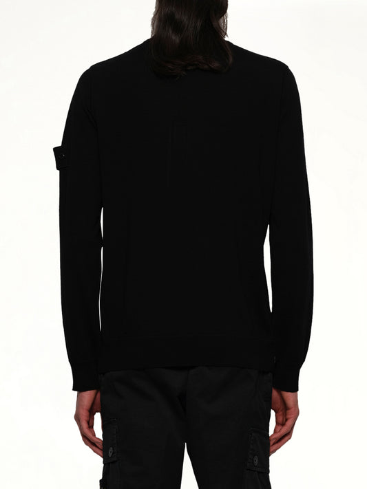 510007 Wool Crew Neck Sweater in Black
