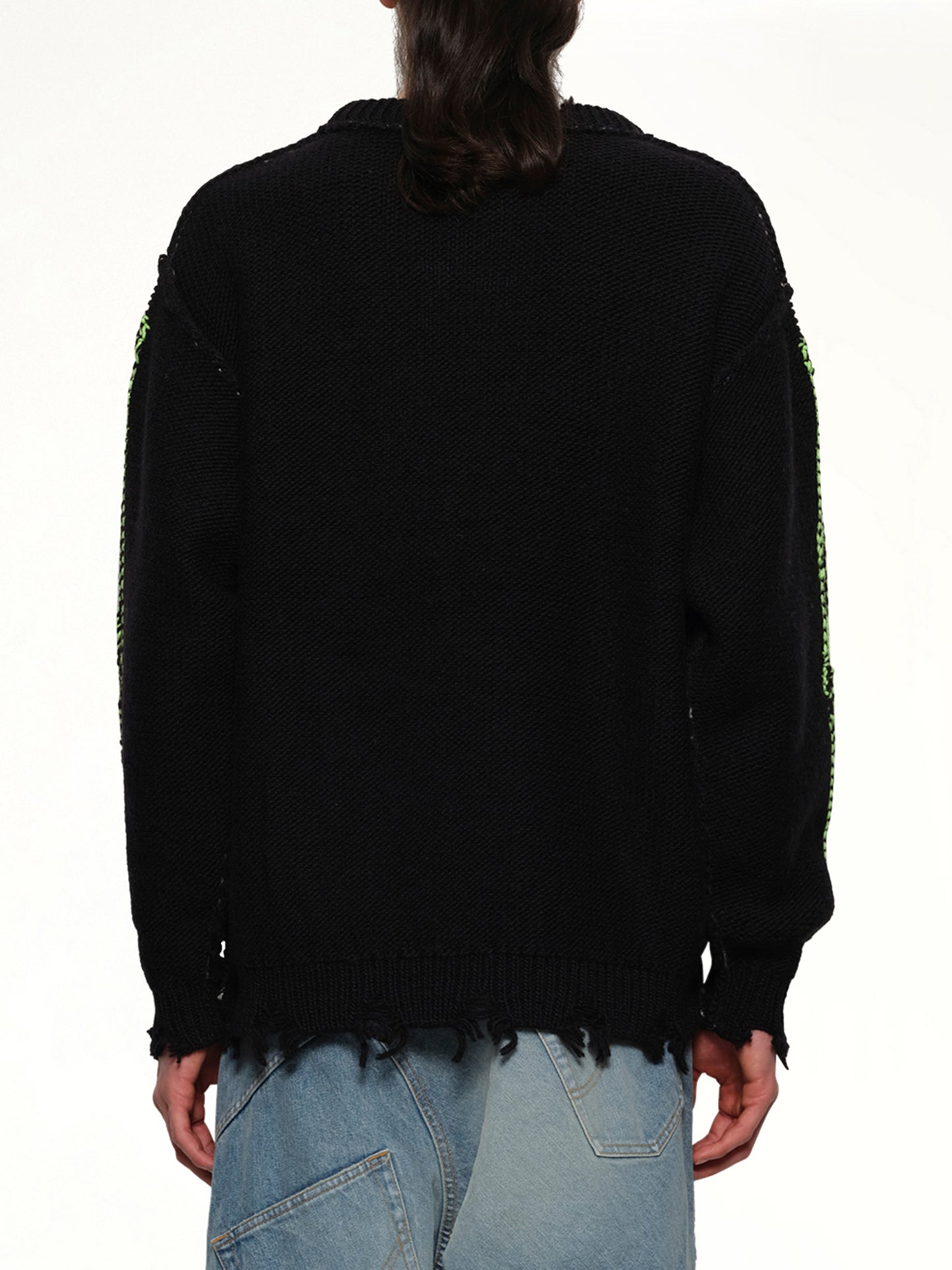 Glow-In-The-Dark Skull Knit Pullover in Black